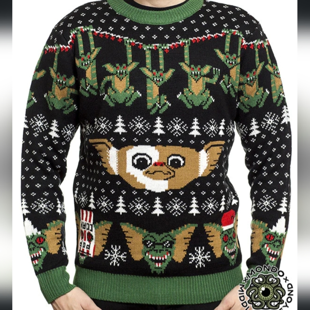 Middle of Beyond Gremlins Christmas Sweater I sz M